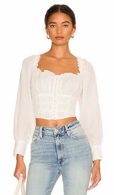 White Astr Label Amber Top