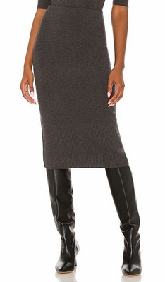 Charcoal Atm Knit Pencil Sweater Skirt