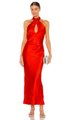 Red Bardot Claudia Bias Cut Dress