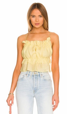 Yellow Bardot Margo Barely There Top
