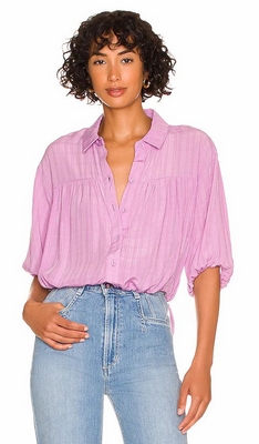 Lavender Bcbgeneration Button Front Drawcord Top