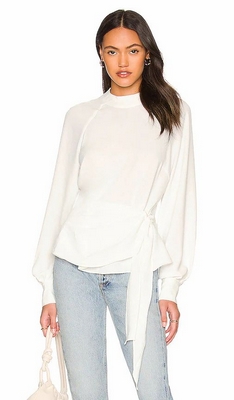 White Bcbgeneration Tie Front Blouse
