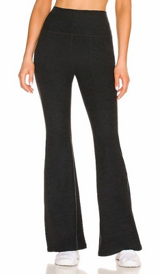 Black Beyond Yoga Spacedye All Day Flare High Waisted Pant