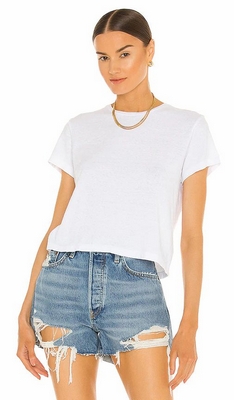 White Re/done Hanes 1950s Boxy Tee