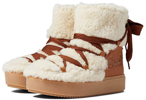 See by Chloe Charlee Bootie Female Shoes Shearling Style Boots
