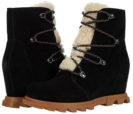 SOREL Joan of Arctic Wedge III Lace Cozy Female Shoes Shearling Style Boots